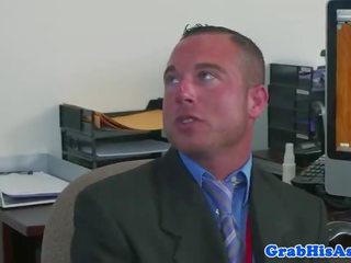 Office sub gets anally dildoed and fucked
