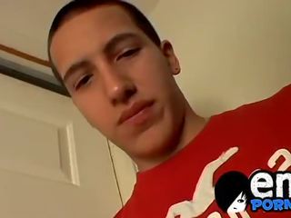 Sexy gay dude masturbates in his room